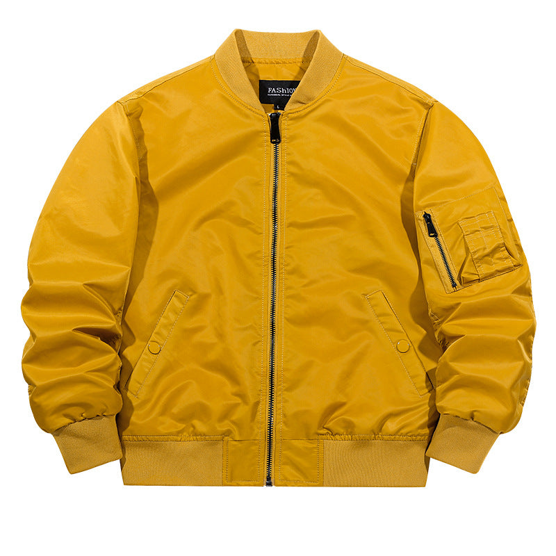 Men's Matte-shell Insulated Bomber Jacket with Reinforced Sleeve Zip Pocket and Snap-flap Hand Pockets