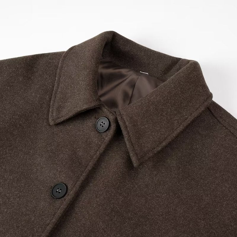 Women's Cropped Wool Jacket with Modern Cut and Practical Pockets