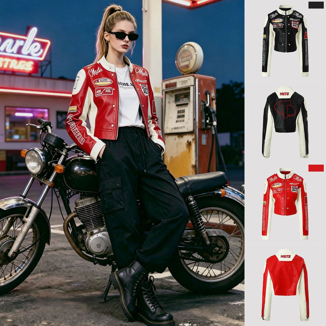 Women Sporty Leather Jacket