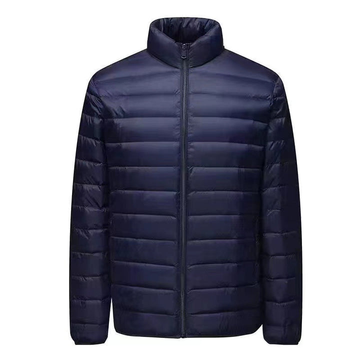 Men's Ultra-light Packable Micro Quilted Jacket with Stand-up Collar, Padded Insulation and Wind-resistant Shell