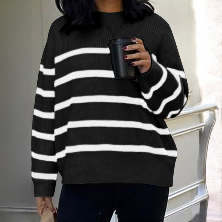 Women's Oversized Mohair Knit Sweater with Wide Carmen Boat Neckline and Fluffy Texture