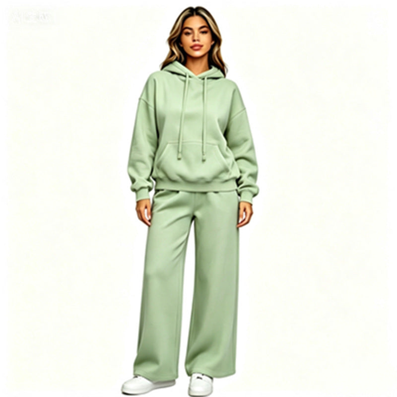 Women Comfortable Oversized Hoodie with Wide Jogging Pants