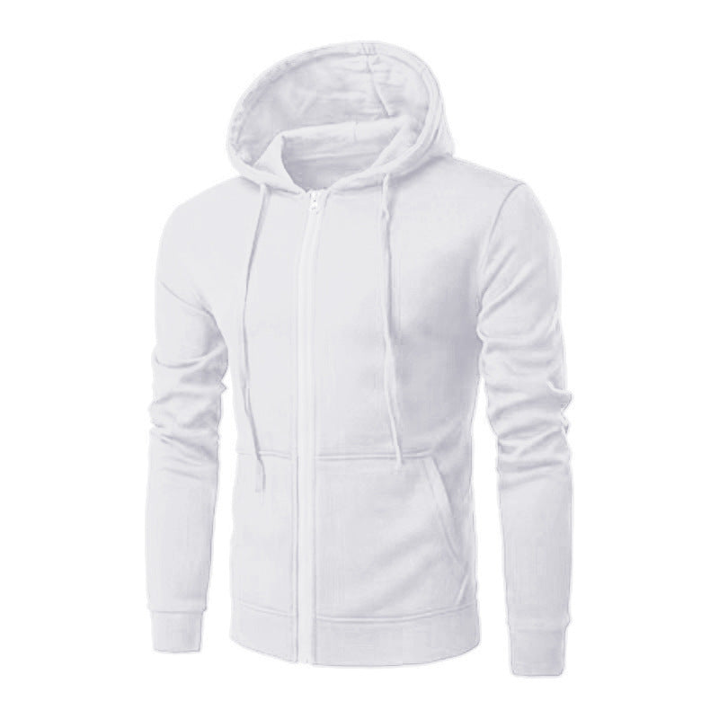 Men's Slim-fit Zip Hoodie Jacket with Soft Fleece Lining and Kangaroo Pockets