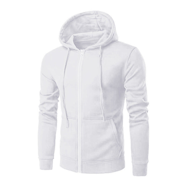 Men's Slim-fit Zip Hoodie Jacket with Soft Fleece Lining and Kangaroo Pockets