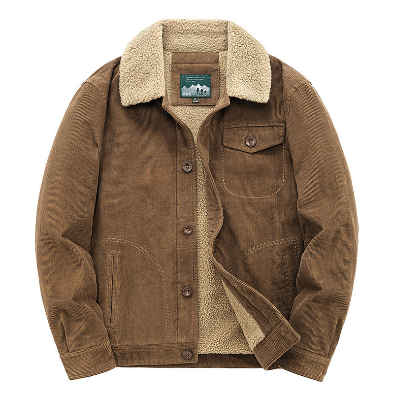 Men's Casual Cord Jacket with Teddy Lining