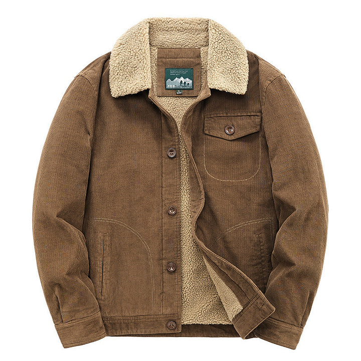 Men's Casual Cord Jacket with Teddy Lining