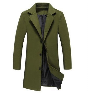 Men's Slim Chesterfield Coat with Classic Lapels, Quilted Lining and Side Pockets