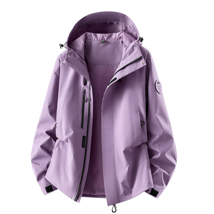 Women's Technical Three-layer Softshell Rain Jacket with Taped Seams and Multifunctional Pockets