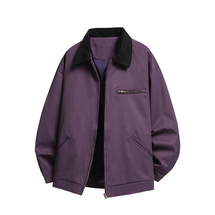 Men's Fashionable Transitional Jacket with High Collar and Practical Pockets