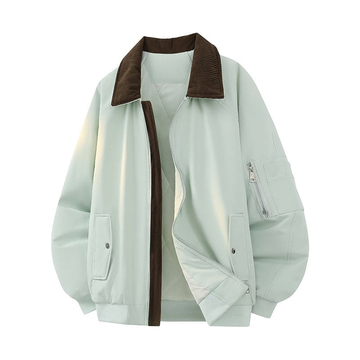 Men's Oversized Bomber Jacket with Quilted Thermal Inner Filling, Checked Inner Collar & Arm Pocket
