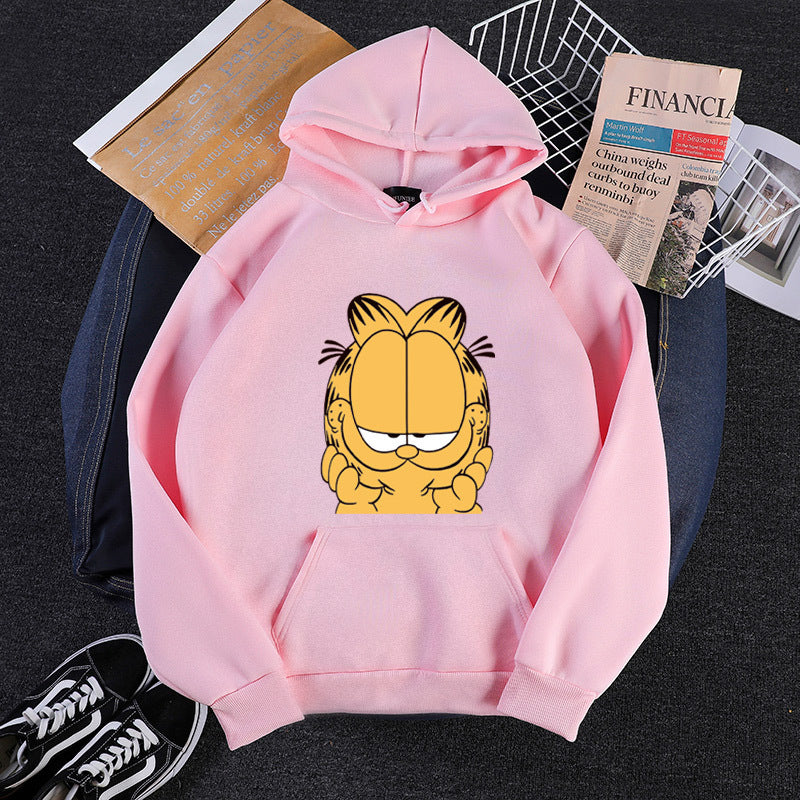Unisex Hooded Sweatshirt with Large Comic Face Print, Soft Fleece Lining and Kangaroo Pocket
