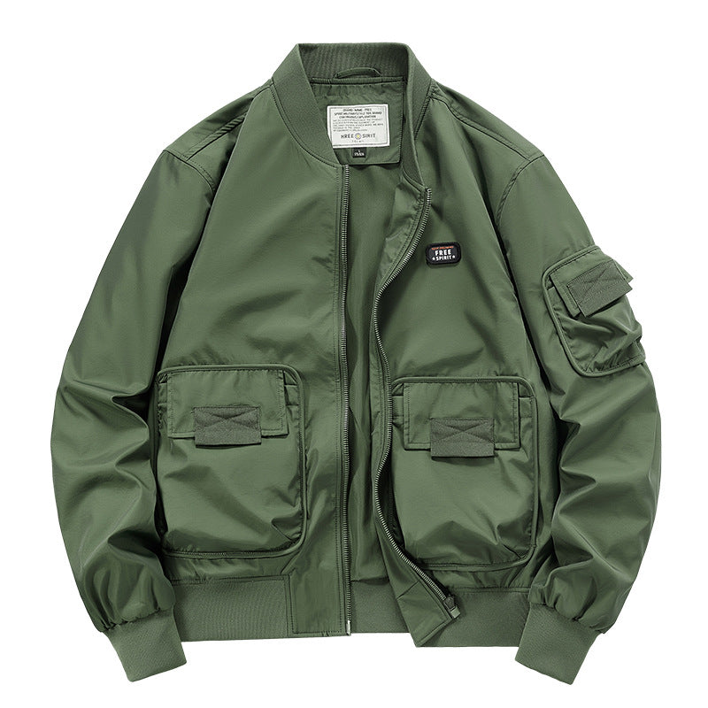 Men's Rugged Multi-pocket Nylon Bomber Jacket