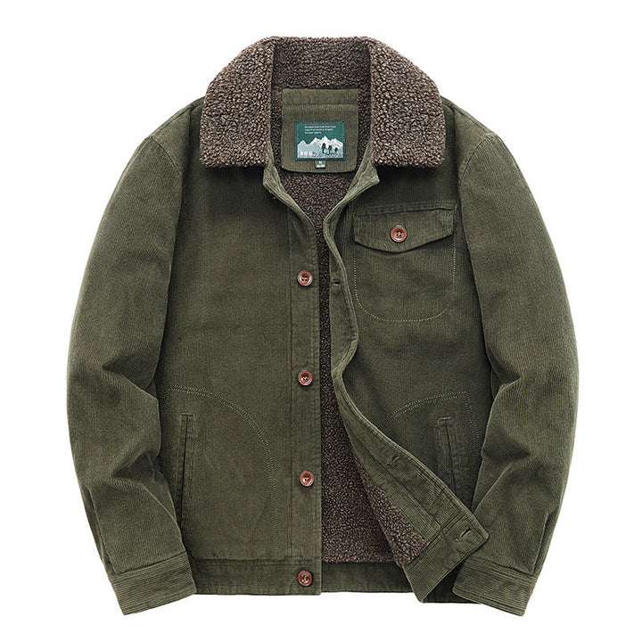 Men's Casual Cord Jacket with Teddy Lining