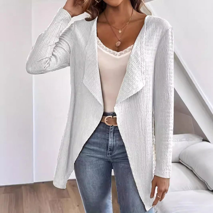Women's Waterfall Blazer made of Crinkle Structure, Lightweight and Open