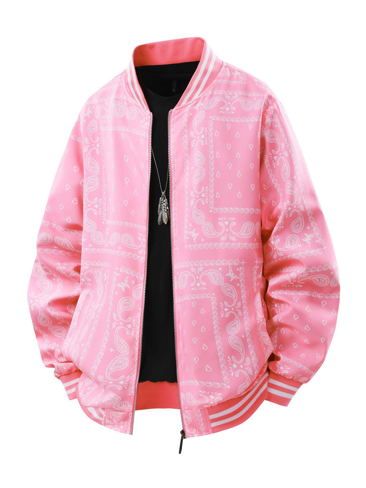 Men's Cool Bomber Jacket with Paisley Pattern