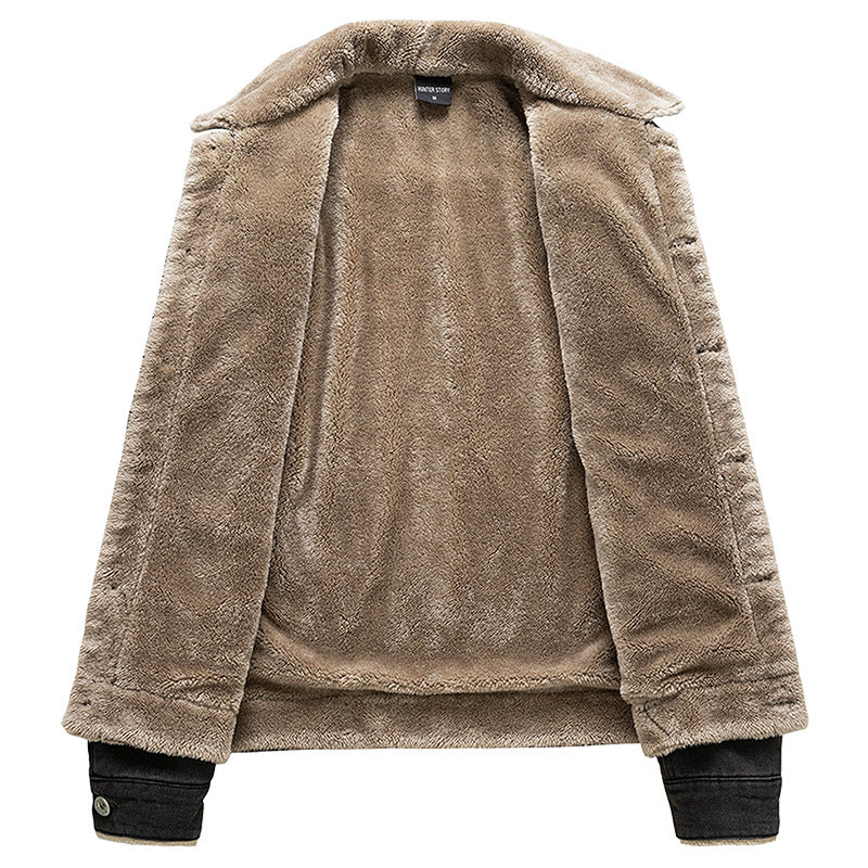 Men's Denim Jacket with Fleece Lining