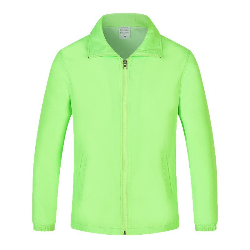 Men's Lightweight Windproof Leisure Jacket with Full-length Zipper & Elastic Cuffs