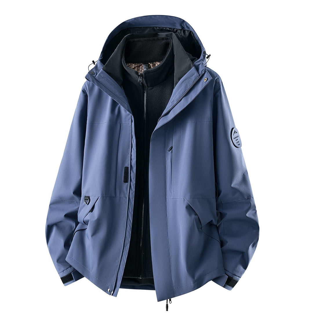 Women's Three-piece Waterproof Outdoor Jacket with Removable Fleece Inner Layer
