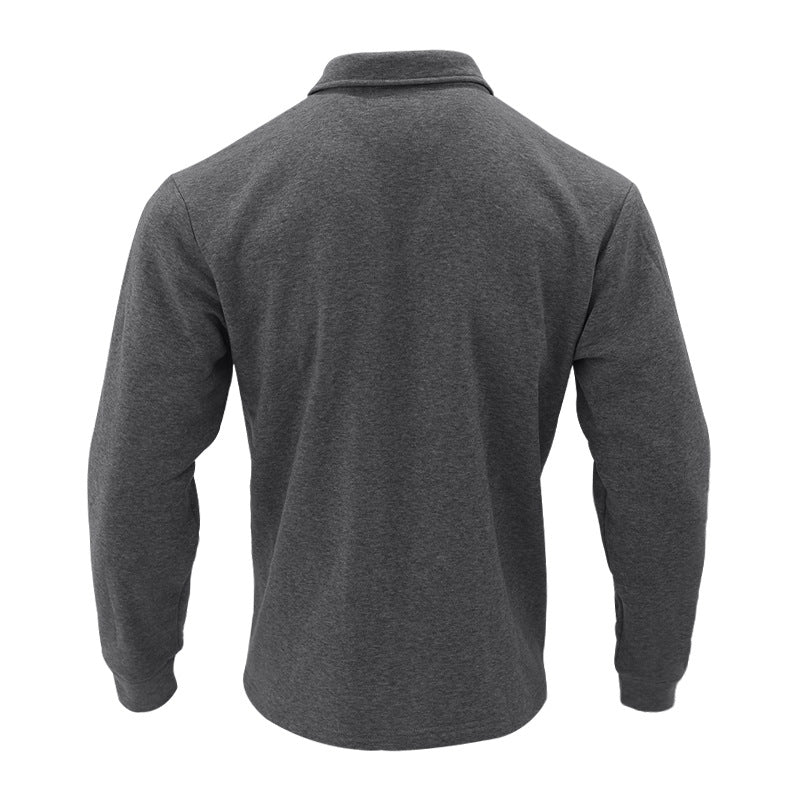 Men's Fleece Shirt Jacket with Two Chest Pockets and Stylish Stand-Up Collar