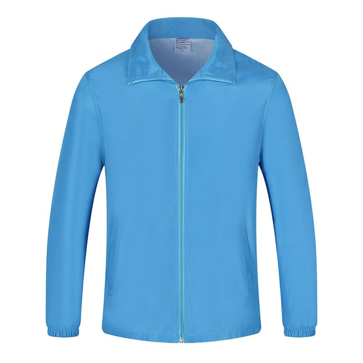 Men's Lightweight Windproof Leisure Jacket with Full-length Zipper & Elastic Cuffs