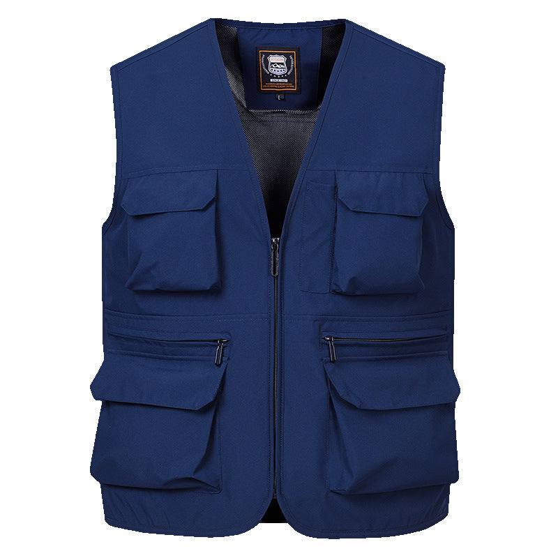 Men's Photographer Utility Vest with Generous Zip and Flap Pockets