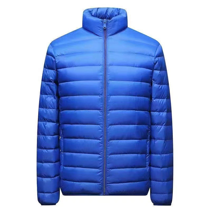 Men's Ultra-light Packable Micro Quilted Jacket with Stand-up Collar, Padded Insulation and Wind-resistant Shell