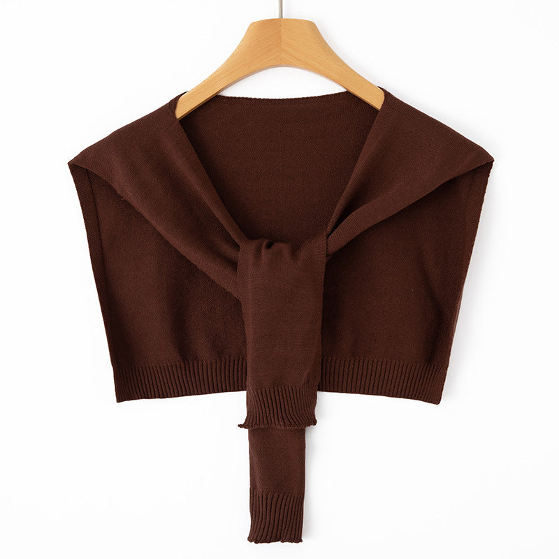 Women's Knit Wrap as Shoulder Warmer with Ties