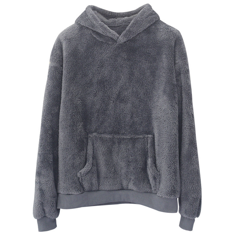 Unisex Cozy Teddy Fleece Hoodie with Oversized Fit and Kangaroo Pocket