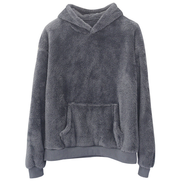 Unisex Cozy Teddy Fleece Hoodie with Oversized Fit and Kangaroo Pocket