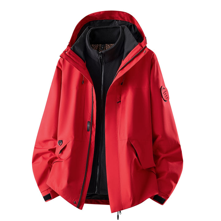 Women's Three-piece Waterproof Outdoor Jacket with Removable Fleece Inner Layer