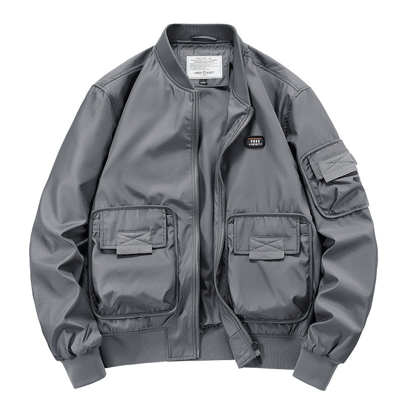 Men's Rugged Multi-pocket Nylon Bomber Jacket