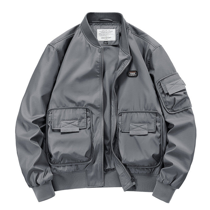 Men's Rugged Multi-pocket Nylon Bomber Jacket