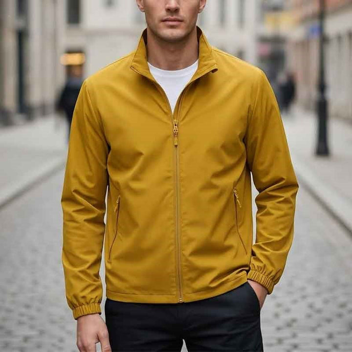 Men's Breathable Transitional Jacket with Practical Stand-Up Collar