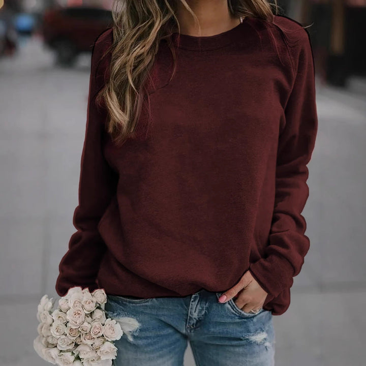 Women's Casual Oversized Sweatshirt with Crew Neck and Raglan Sleeves