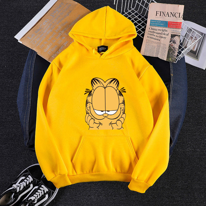 Unisex Hooded Sweatshirt with Large Comic Face Print, Soft Fleece Lining and Kangaroo Pocket