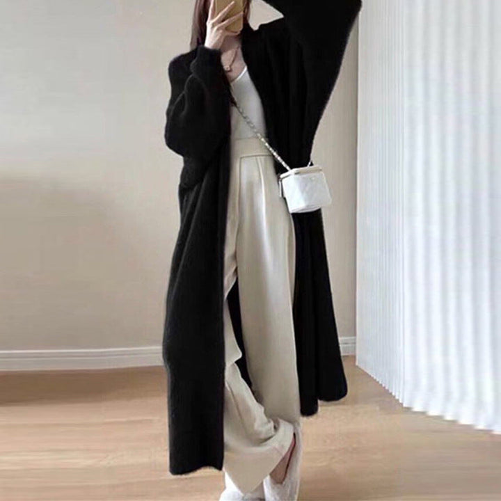 Women's Long Oversized Maxi Knit Cardigan with Open Front