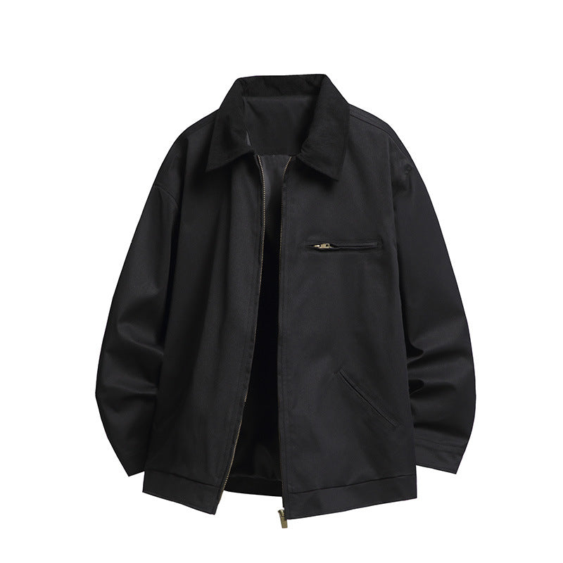 Men's Fashionable Transitional Jacket with High Collar and Practical Pockets