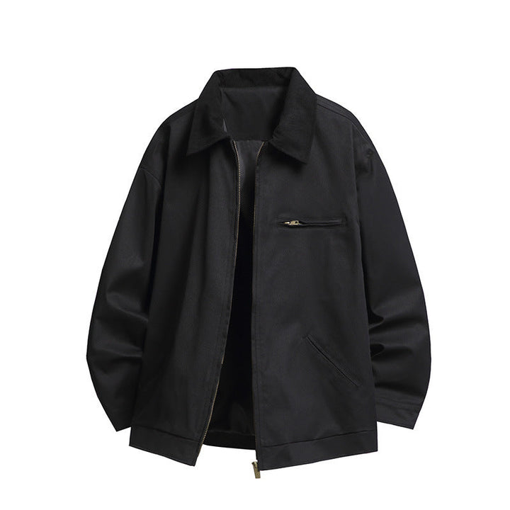 Men's Fashionable Transitional Jacket with High Collar and Practical Pockets