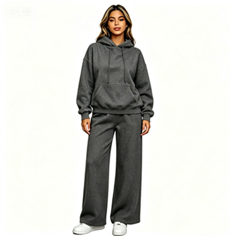 Women Comfortable Oversized Hoodie with Wide Jogging Pants