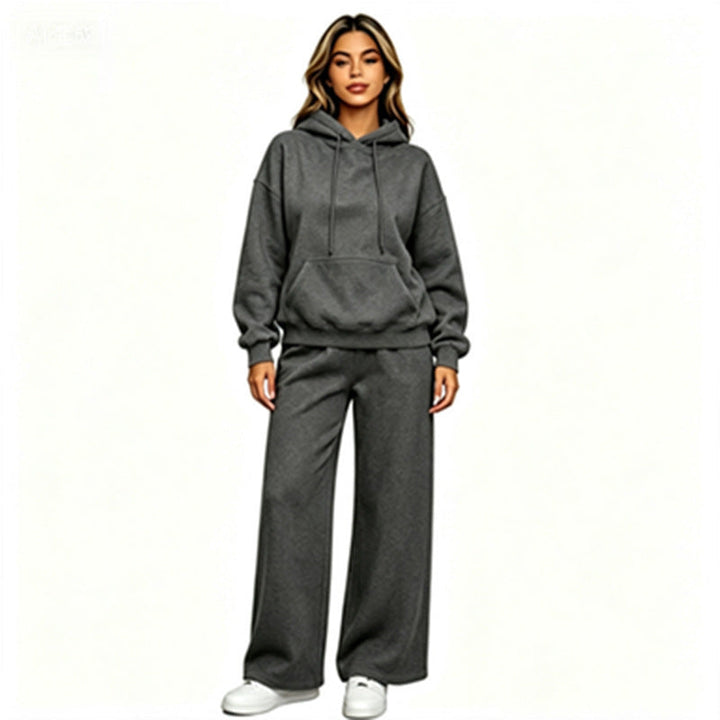 Women Comfortable Oversized Hoodie with Wide Jogging Pants