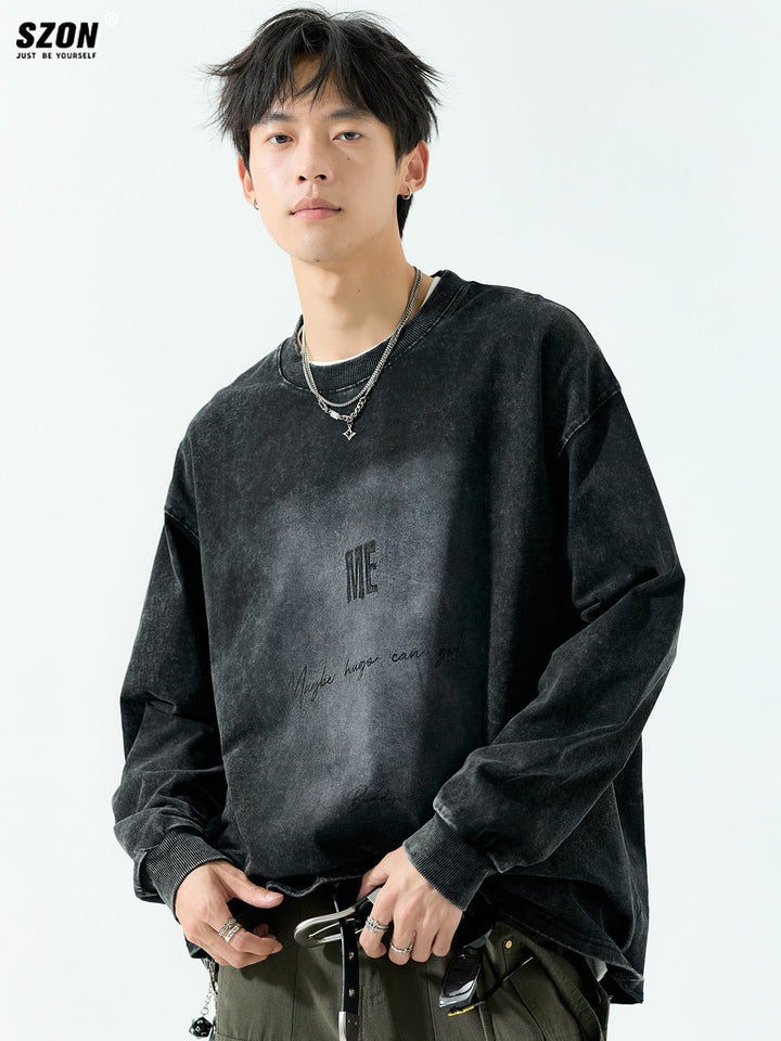 Men's Oversize Vintage Sweatshirt with Pigment Dye