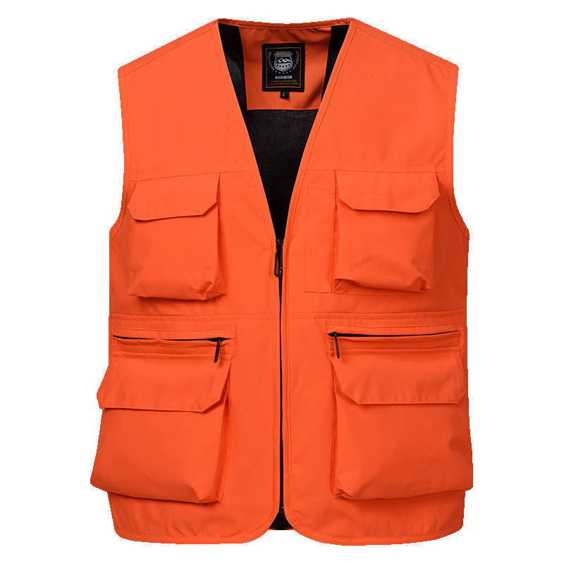 Men's Photographer Utility Vest with Generous Zip and Flap Pockets