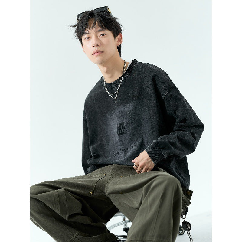 Men's Oversize Vintage Sweatshirt with Pigment Dye