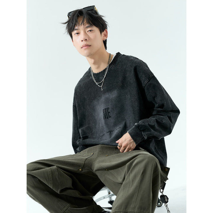 Men's Oversize Vintage Sweatshirt with Pigment Dye