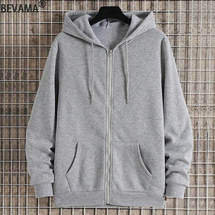 Unisex Zip-Hoodie with Concealed Zipper, Minimalist Silhouette and Brushed Inner Lining