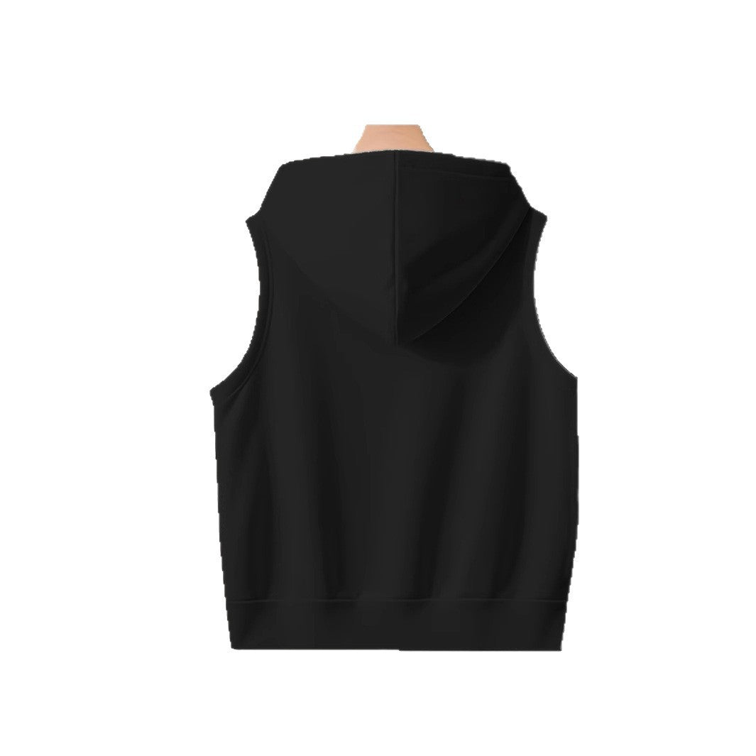Women's Sporty Hooded Vest with Zipper and Practical Pockets
