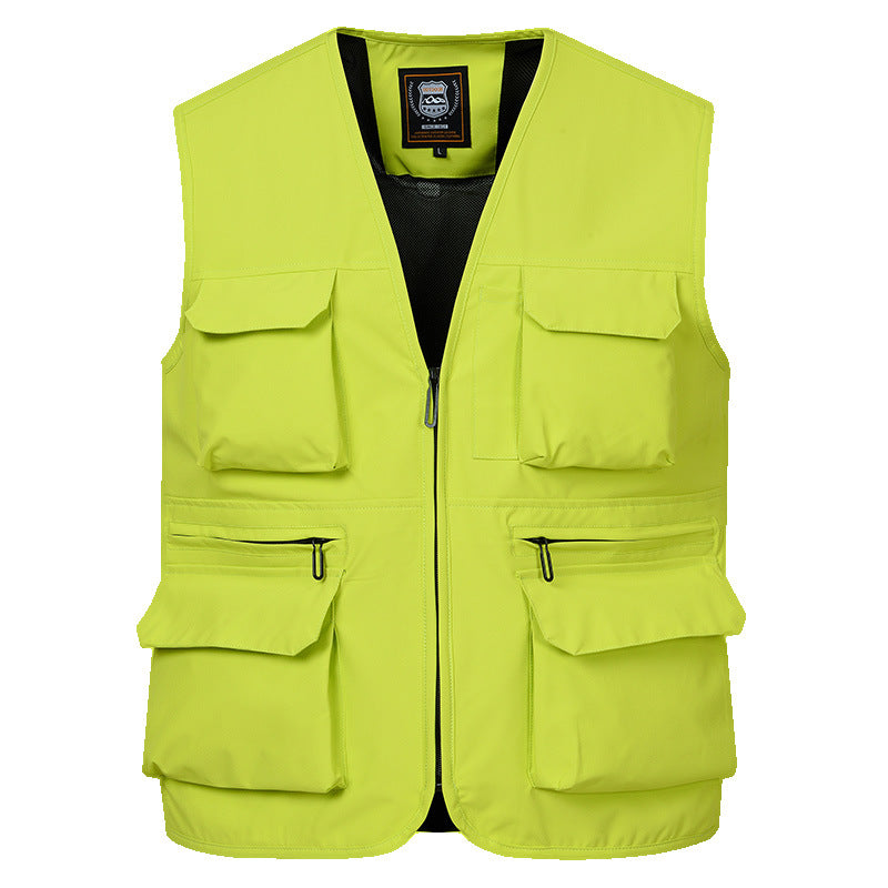 Men's Photographer Utility Vest with Generous Zip and Flap Pockets