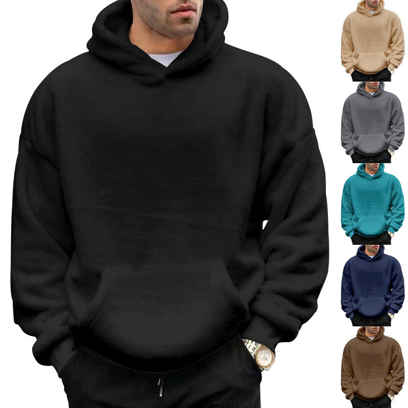 Unisex Cozy Teddy Fleece Hoodie with Oversized Fit and Kangaroo Pocket