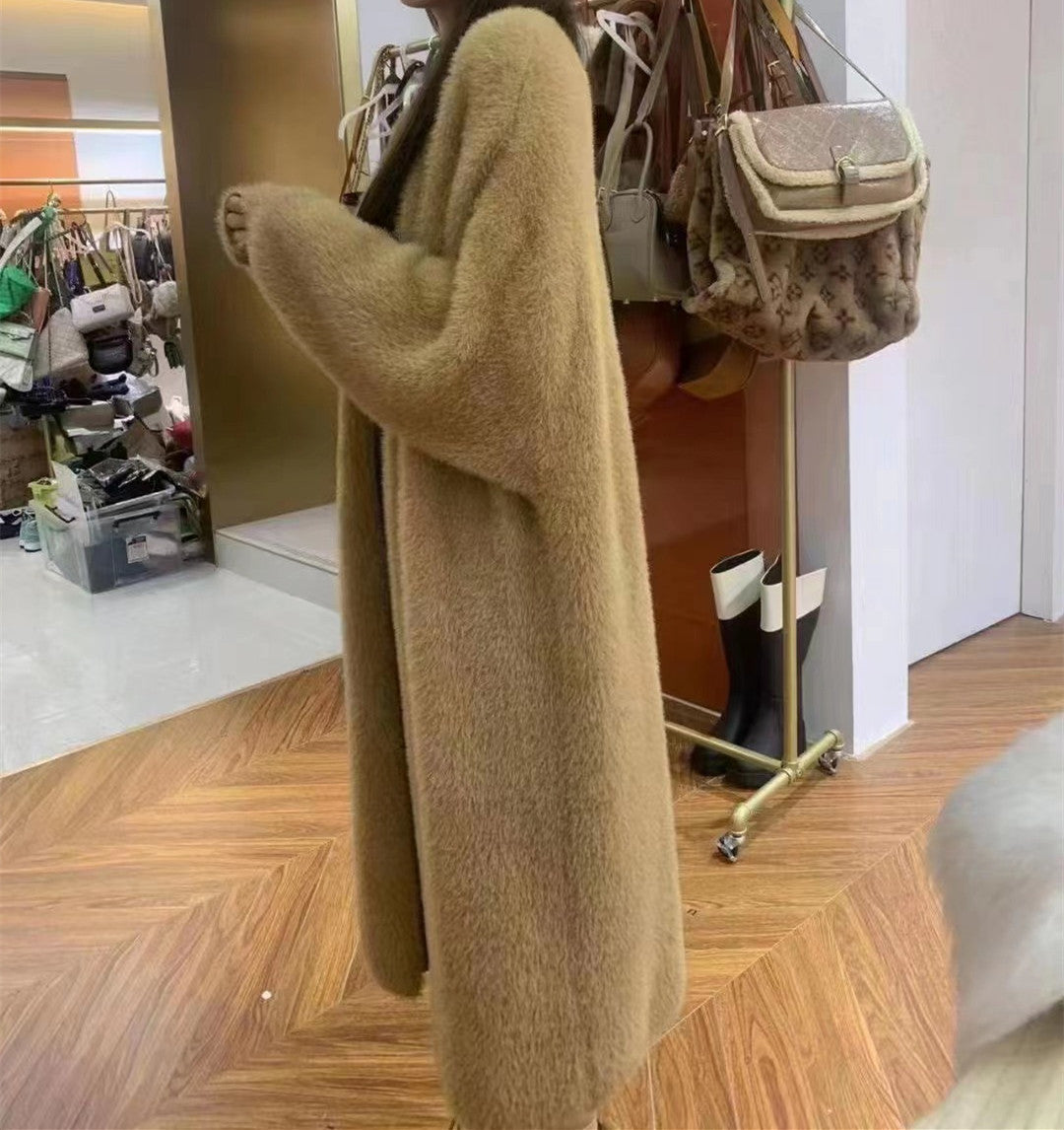 Women's Long Oversized Maxi Knit Cardigan with Open Front