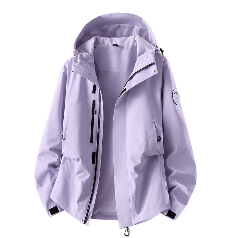 Women's Technical Three-layer Softshell Rain Jacket with Taped Seams and Multifunctional Pockets